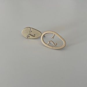 human face stud earrings